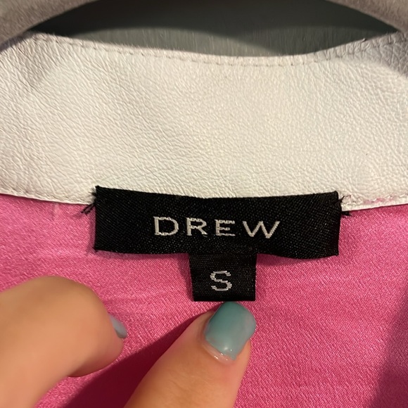 DREW‎ Vibrant Pink 100% Silk Button-Up Blouse Size Small - Picture 2 of 4